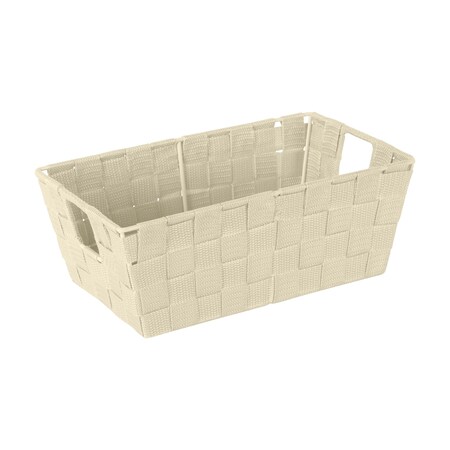 Simplify Shelf Storage Bin, Plastic, Ivory, 6.5 in H, 11.4 in W, 6.5 in L 25094-IVORY